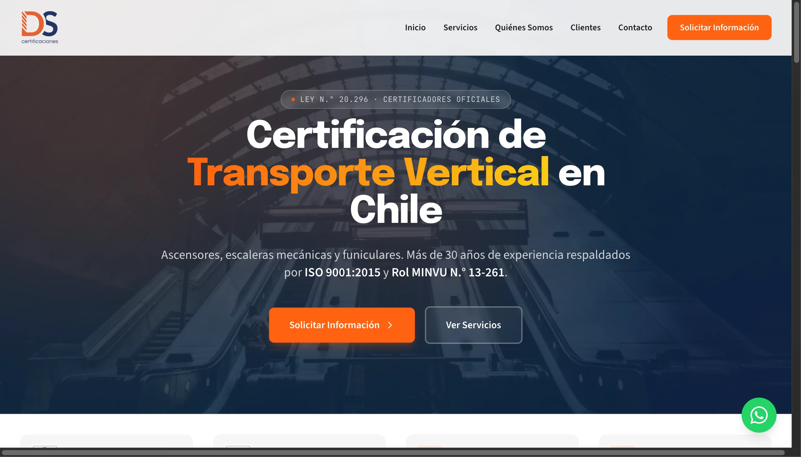 Screenshot de DS Certificaciones
