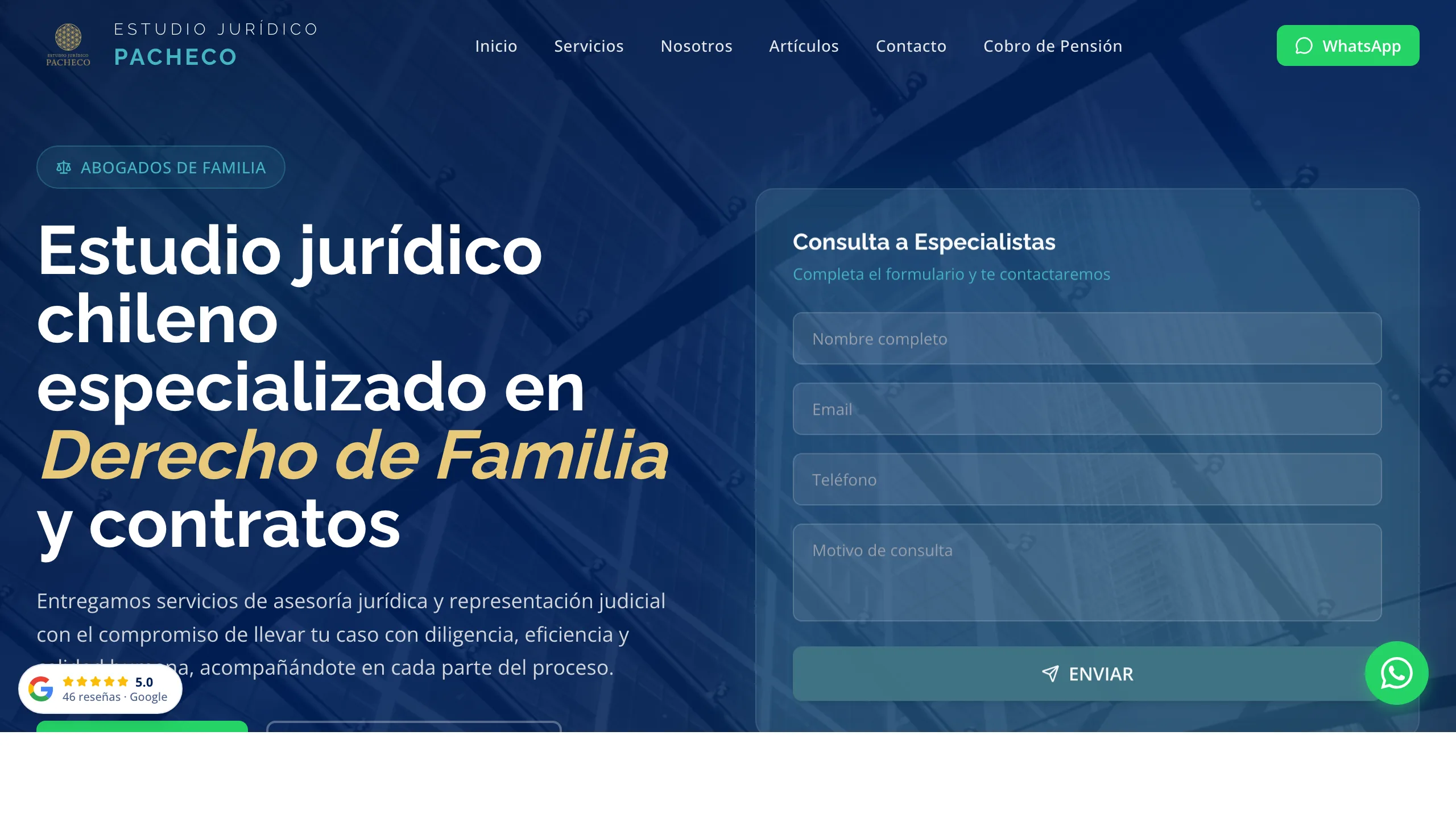 Screenshot de Estudio Jurídico Pacheco
